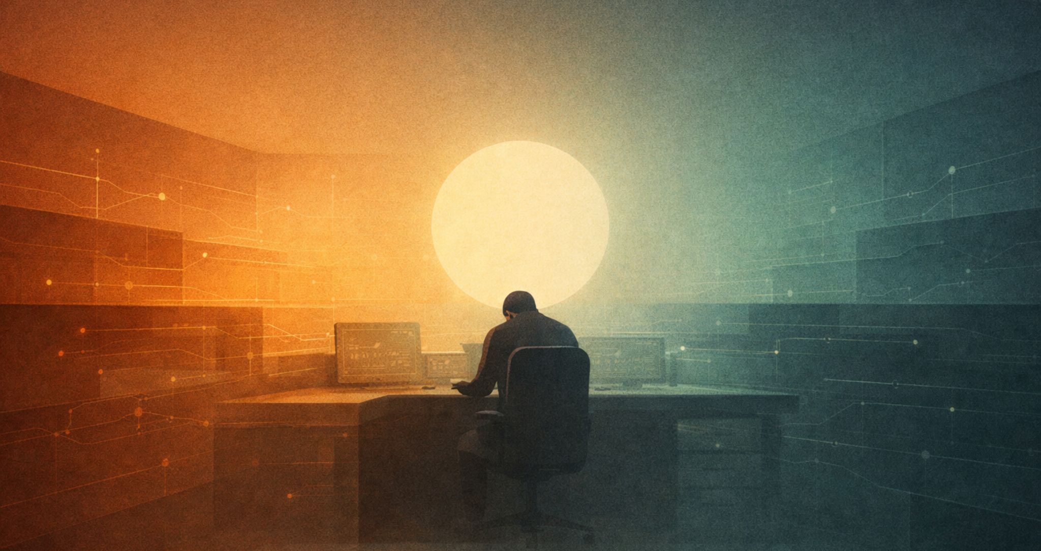 Burnout and emotional exhaustion represented by a person collapsed at a desk