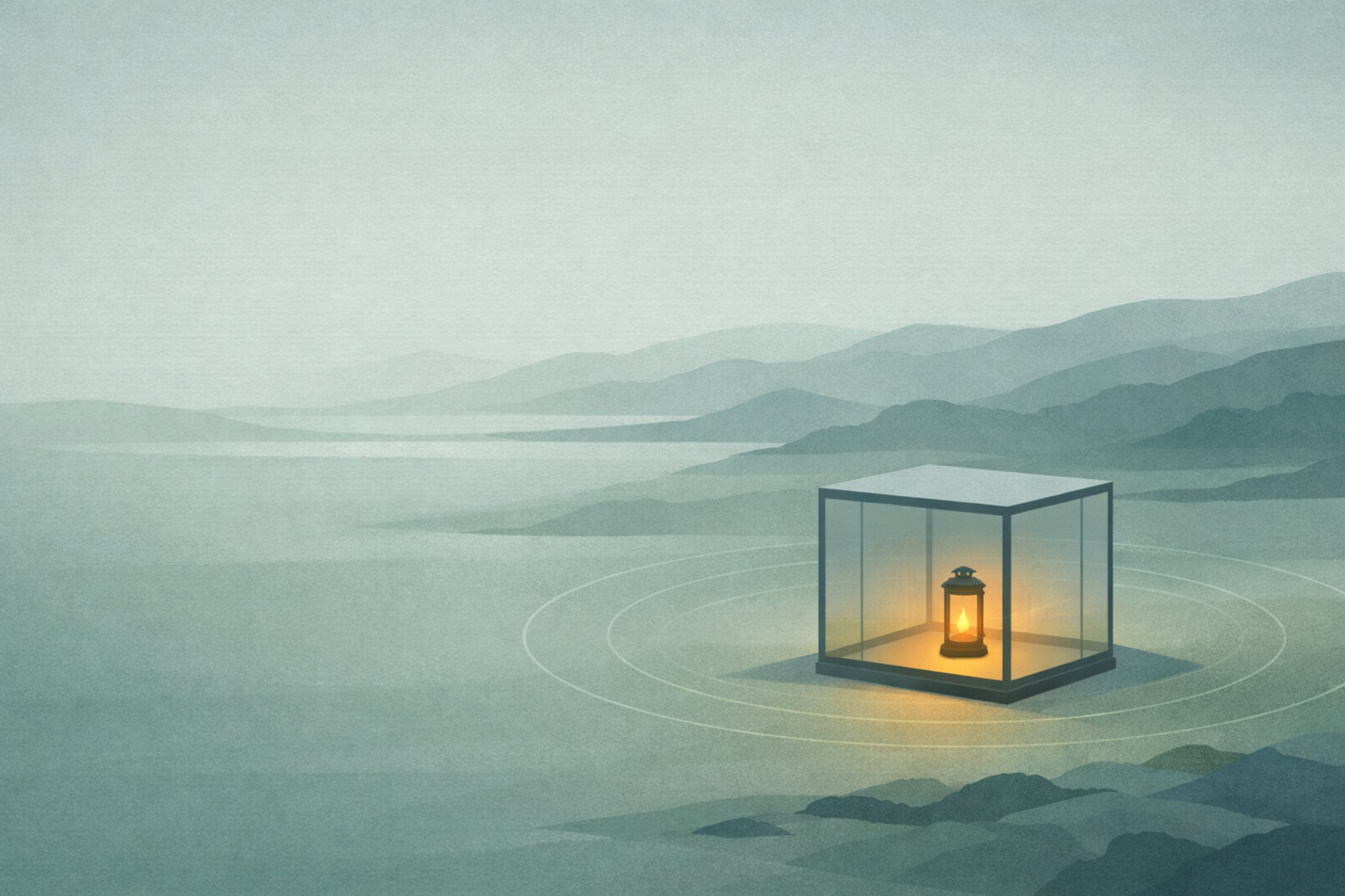 A lantern in darkness — a metaphor for emotional numbness and depression